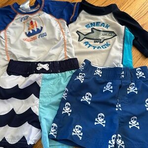 Kids Swim Trunks Set with Fun Prints